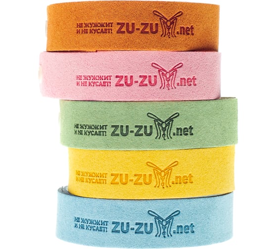 Защитные браслеты от комаров и мошек zu-zu.net ORANGE+GREEN+YELLOW+PINK+BLUE BR-01/40091 1