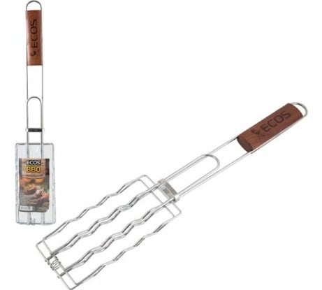 Решетка для барбекю Ecos RD-169D для сосисок, р-р 17х8.5 см, общая длина 50 см 999617