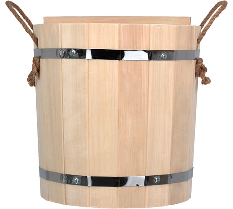 Запарник Банные Штучки 9 л, с пластиковой вставкой, с крышкой, С лёгким паром, липа 31140