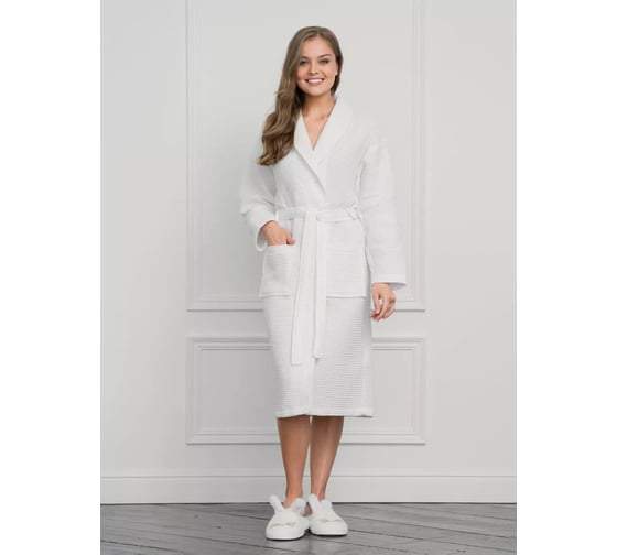 Вафельный халат Arya home Pamira унисекс, белый, XL 8680943075024