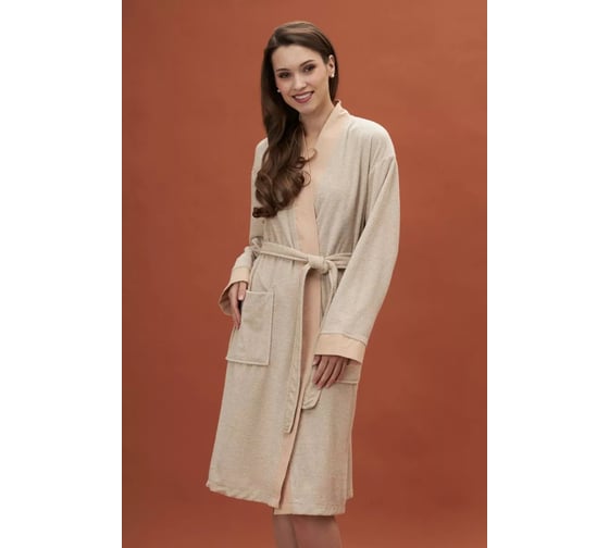 Халат Arya home Cavil унисекс, бежевый, XL 8680943234216 1