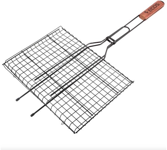 Решетка для барбекю Ecos RD-172D р-р 35x25x2см, общая длина 70 см, сталь с антипригарным покрытием 999635