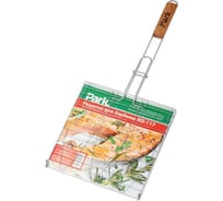 Решетка для барбекю Park RD-117 рыбная, 3 секции, 28х28х1,5см, общая длина 63 см, хром 321205