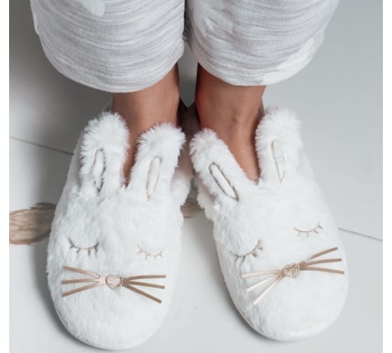 Тапочки женские Arya home Bunny 38, белый 8680943111319 1