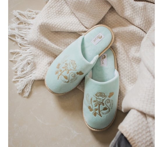 Тапочки женские Arya home Rose 40, аква 8680943100986