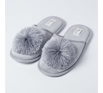 Тапочки женские Arya home Riana с помпонами, серый, 37-38 8680943085658