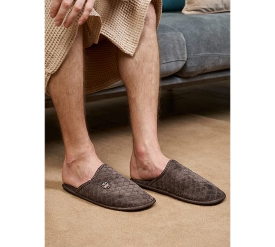 Тапочки мужские Arya home Adler коричневый, 44-45 8680943085818