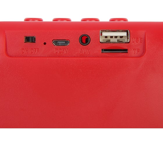 Портативная колонка Luazon LAB-50, 3 Вт, microSD, AUX, USB, красная, 4514444