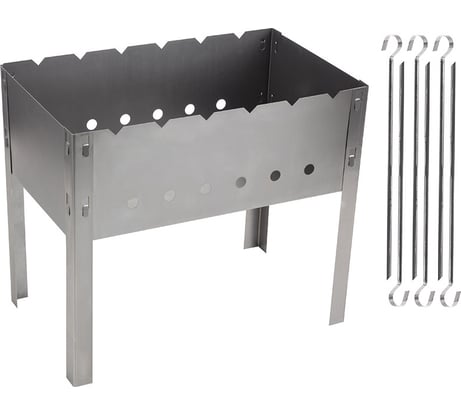 Сборно-разборный мангал Ecos 400х240х350см, 0.50мм, с 6 шампурами 008480