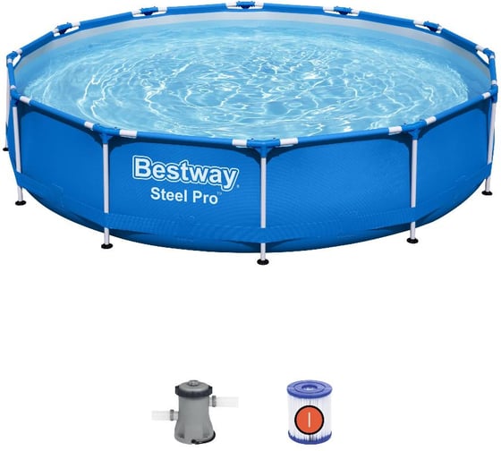 Каркасный бассейн Bestway Steel Pro 366х76 см, 6473 л 56681 BW 030885