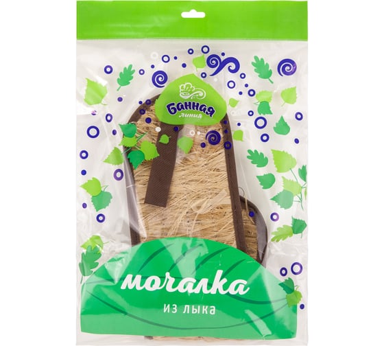 Мочалка лыковая БАННАЯ ЛИНИЯ с ручками 11-244