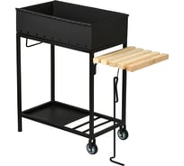 Мангал BOYSCOUT, 890х360х800 мм, со столиком, дровницей и кочергой, на колесах, 61520