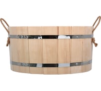 Ушат шайка Банные Штучки С лёгким паром 15 л, с пластиковой вставкой, липа 31139