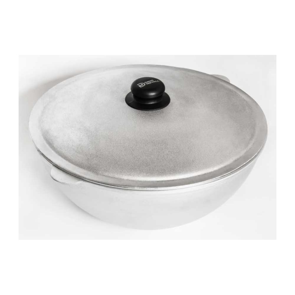 Казан алюминиевый Davr Metall 10 литров, плоское дно, с крышкой казан10 ...