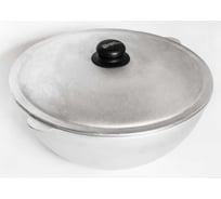 Казан алюминиевый Davr Metall 10 литров, плоское дно, с крышкой казан10(ал)(овал)