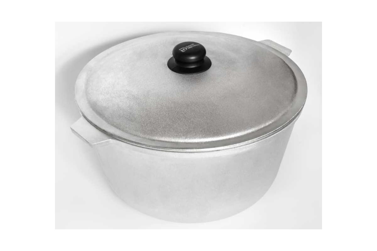 Казан алюминиевый Davr Metall 16 литров, плоское дно, с крышкой казан16 ...