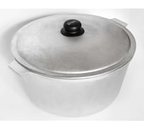 Казан алюминиевый Davr Metall 20 литров, плоское дно, с крышкой казан20(ал)