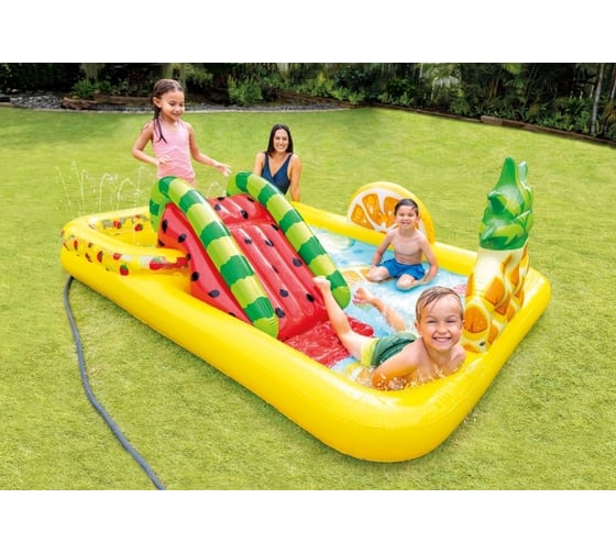 Игровой центр Intex Фруктовые игры, 244х191х91см, с разбрызгивателем 57158