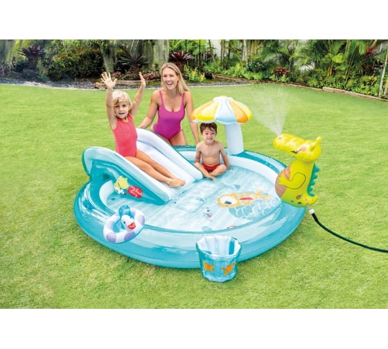 Игровой центр Intex Аллигатор, 201х170х84см, с разбрызгивателем 57165