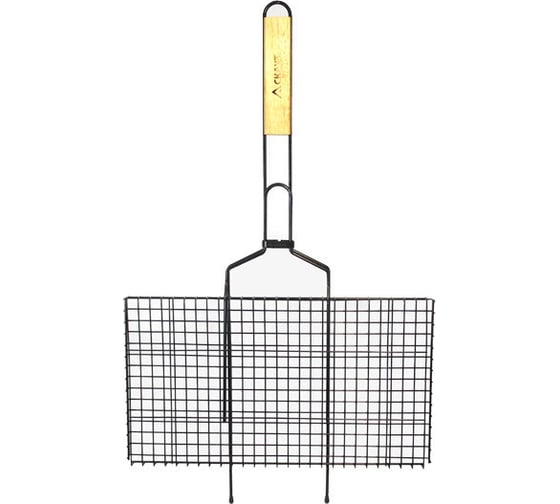 Решетка для гриля Kamille 44,5x26x2,5см, с антипригарным покрытием и деревянной ручкой 714 1