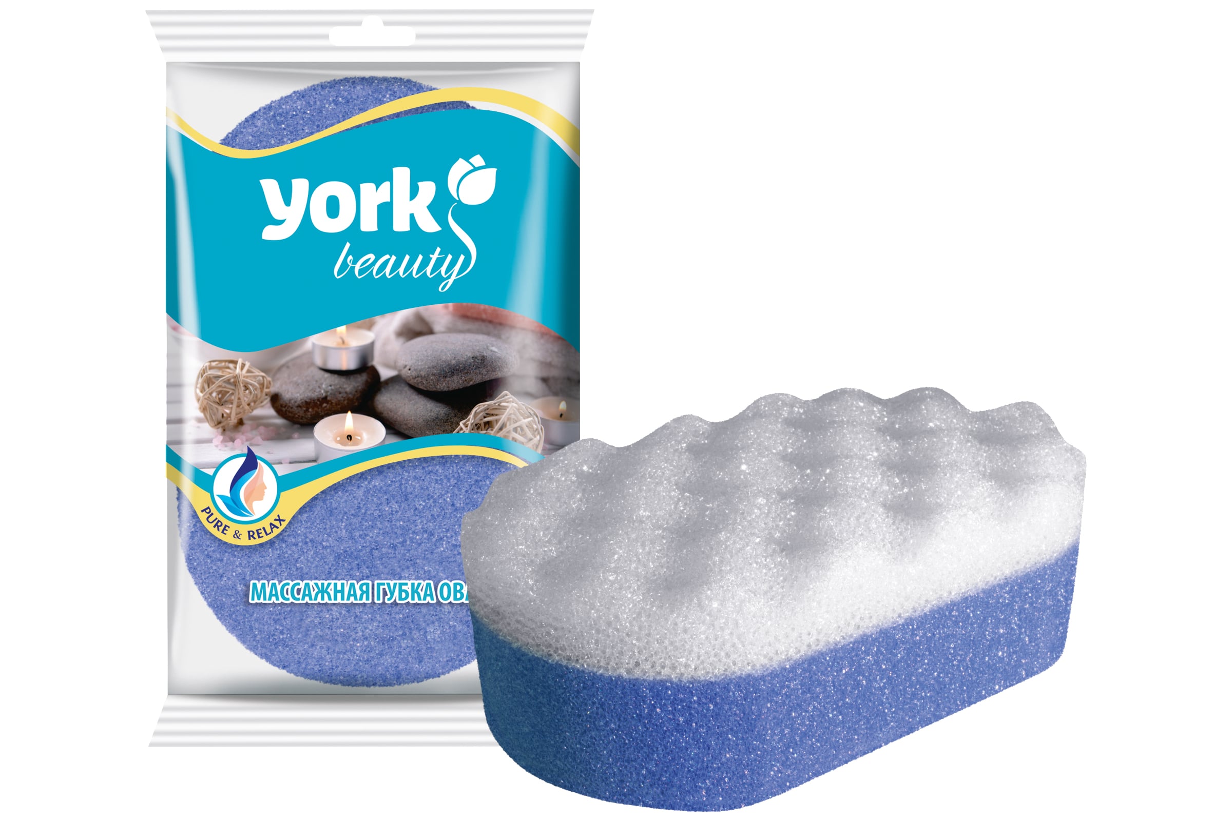 Губка для тела массажная Овал YORK