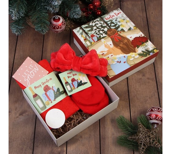 Подарочный набор Этель Winter time полотенце 30x60см и аксс (3 предмета) 7905081 1