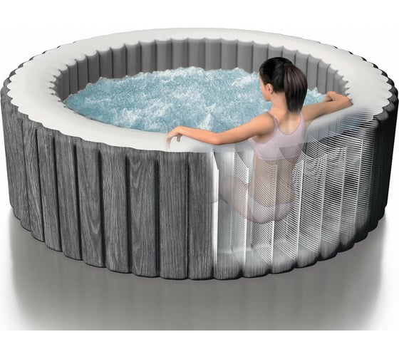 Круглый СПА-бассейн Intex Greywood Deluxe 165/216х71см, 1098 л, аэромассаж, 28442