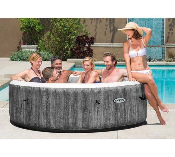 Круглый СПА-бассейн Intex Greywood Deluxe 165/216х71см, 1098 л, аэромассаж, 28442