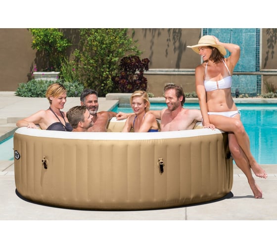 Круглый СПА-бассейн Intex Bubble Massage, 165/216х71см, 1098л, аэромассаж, 28428
