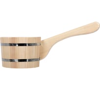 Бондарный ковш-черпак Банные Штучки С лёгким паром, 1.5 литра, с горизонтальной ручкой, липа, 31095