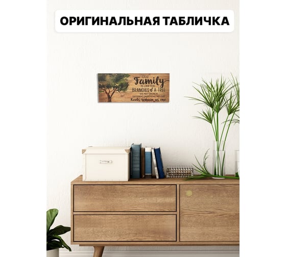 Информационная декоративная табличка интерьерная Симфония Our family 10x25 см 3-085 1