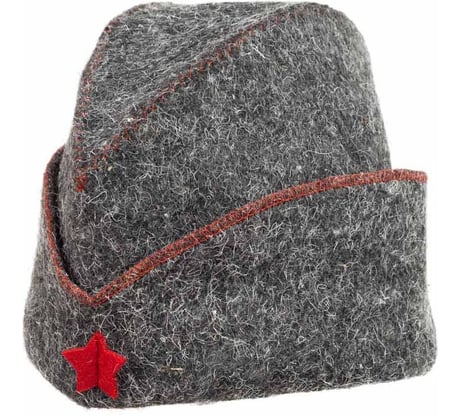 Шапка банная ГлавБаня Пилотка, войлок серый Б401615