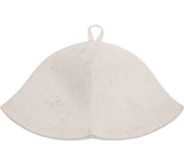 Шапка банная ГлавБаня Сауна, войлок белый Б0403