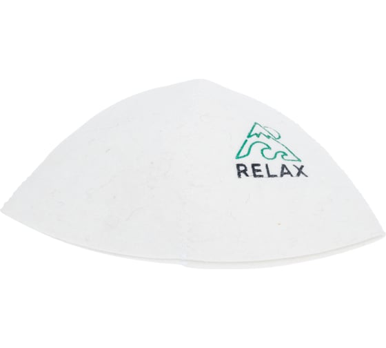 Шапка банная ГлавБаня с вышивкой Relax, войлок белый Б40391