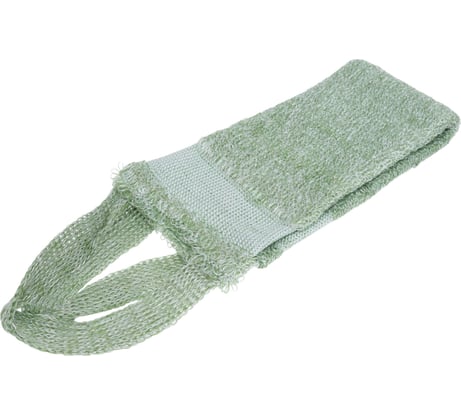 Мочалка Banika "Массажная длинная с ручками", зеленая, полиэстер, 46x10см Я28029