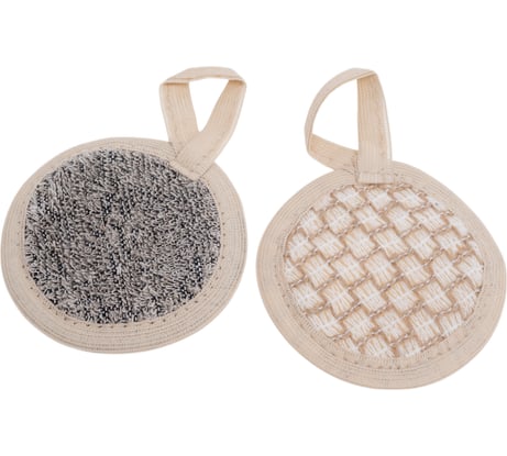 Набор мочалок Banika "Спонж" (лён, крапива) 2 шт. 8x8см М044