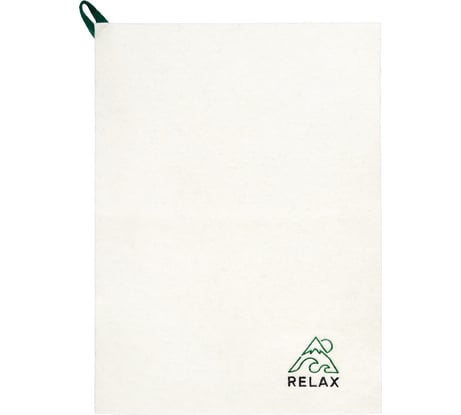 Коврик для бани и сауны с вышивкой ГлавБаня Relax, 38x52см, войлок белый Б4211