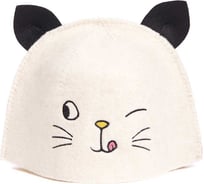 Шапка банная детская с вышивкой Невский Банщик "Котёнок", фетр белый Б450143