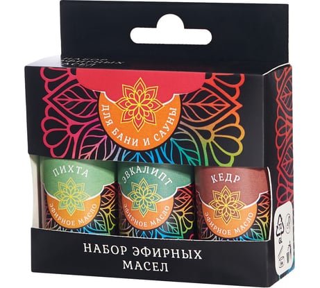 Набор масел эфирных Eva кедр, эвкалипт, пихта, 3x15мл Б70401