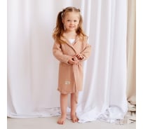 Халат муслиновый детский LoveLife 4 года, рост 104-110 см, пудровый, 100% хлопок, 235 гр/м2 7577491