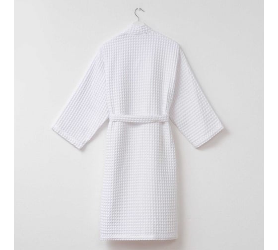 Халат вафельный женский удлиненный Этель "Boho" р. 50-52, белый, 100% хлопок, 290 г/м2 6243505