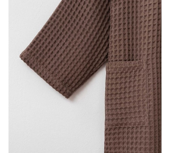 Халат вафельный женский удлиненный Этель "Boho" р. 42-44, мокко, 100% хлопок, 290 г/м2 6243557