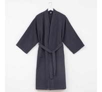Халат вафельный женский удлиненный Этель "Boho" р. 54-56, темно-серый, 100% хлопок, 290 г/м2 6243514