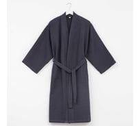 Халат вафельный мужской удлиненный Этель "Boho" р. 46-48, темно-серый, 100% хлопок, 290 г/м2 6243515
