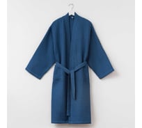 Халат вафельный мужской удлиненный Этель "Boho" р. 54-56, синий, 100% хлопок, 290 г/м2 6243571