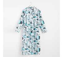Халат женский удлиннный Этель "Mint mood" р.50-52, вафля 200 г/м2, 100% хлопок 5928237