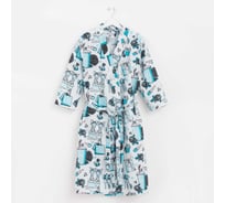 Халат женский Этель "Mint mood" рукав 3/4, р.50-52, вафля 200 г/м2, 100% хлопок 5928234