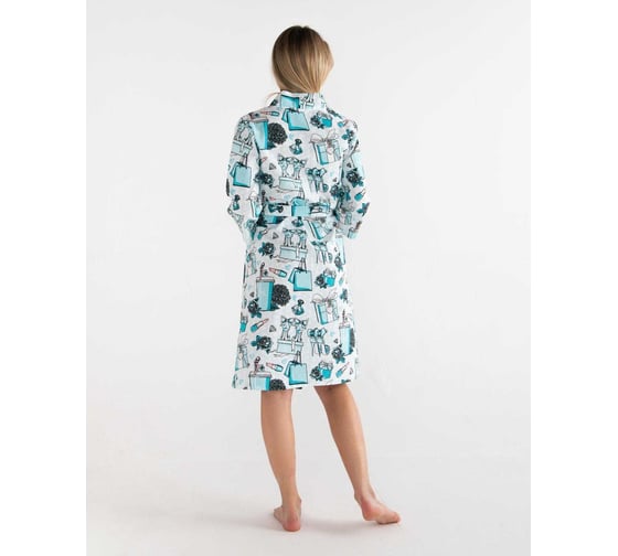 Халат женский Этель "Mint mood" рукав 3/4, р.46-48, вафля 200 г/м2, 100% хлопок 5928233