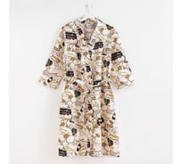 Халат женский Этель "Девичник" рукав 3/4, р.50-52, вафля 200 г/м2, 100% хлопок 5928214