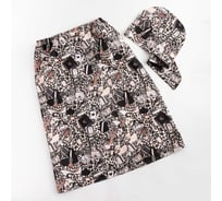 Набор для сауны Этель "Леопард" парео 80x144 см + чалма, вафля 200 г/м2, 100% хлопок 5928231